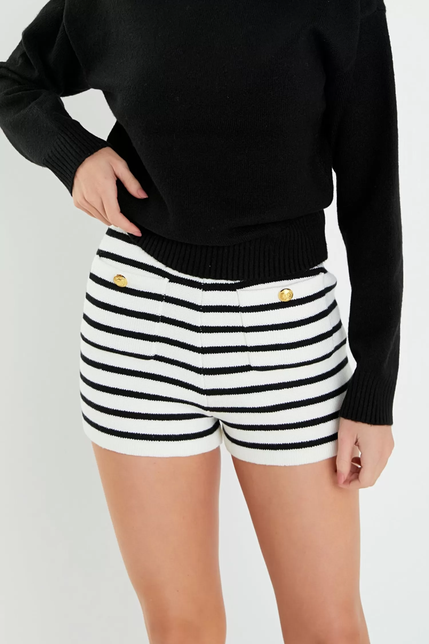 Fashion Striped Knit Shorts Shop By Color | Shorts