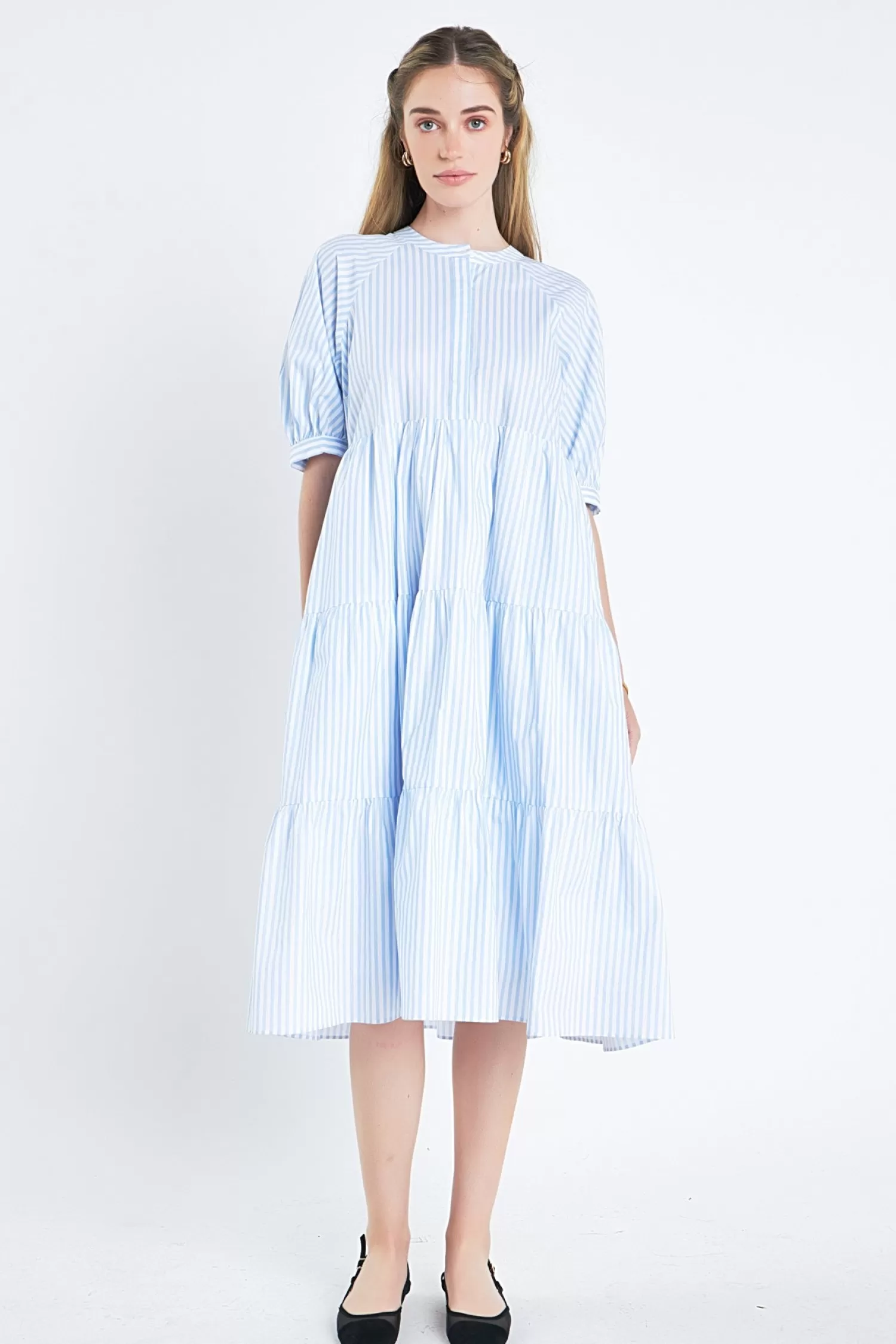 Cheap Striped Midi Dress in Blue Midi Dresses | Best Sellers