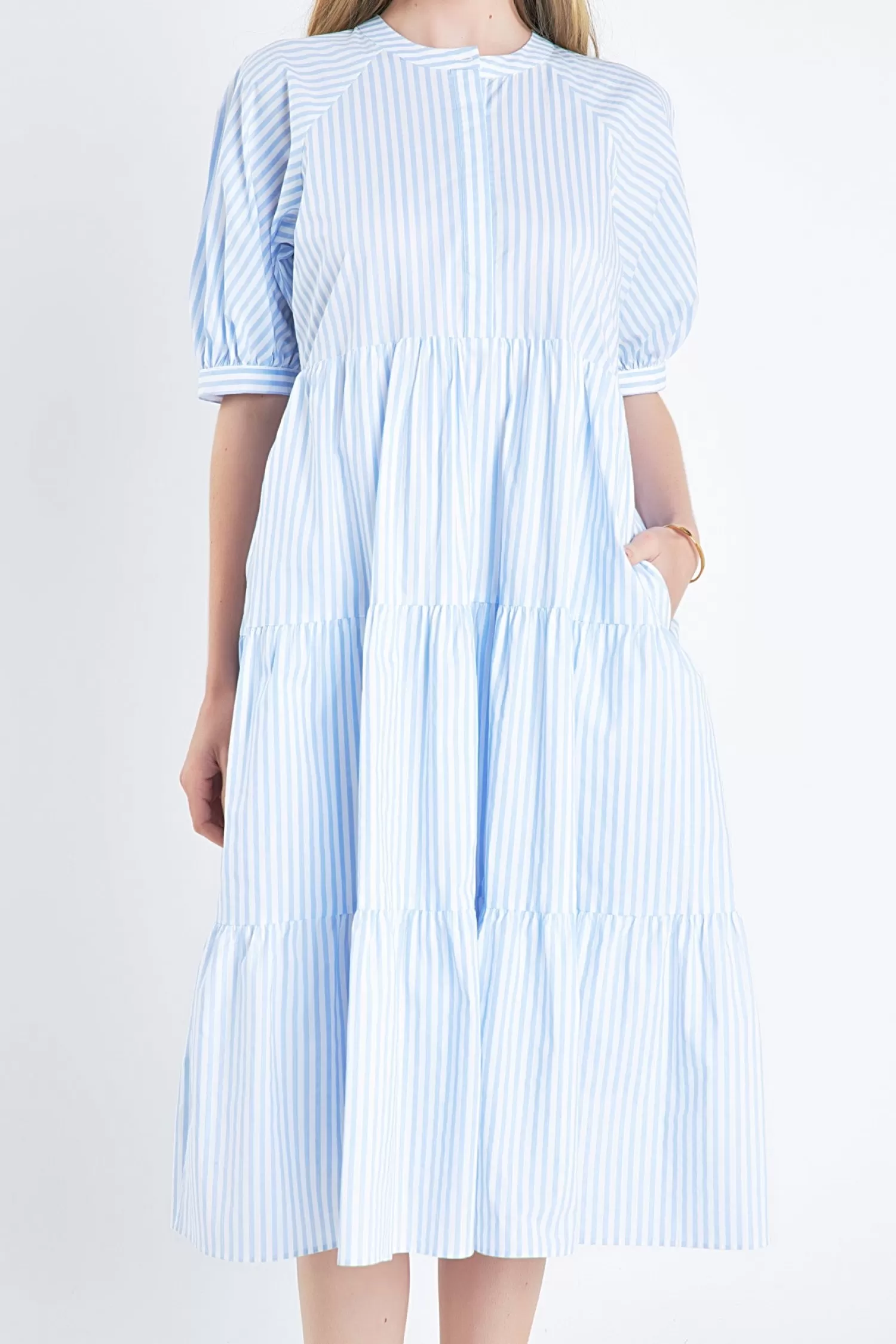 Cheap Striped Midi Dress in Blue Midi Dresses | Best Sellers