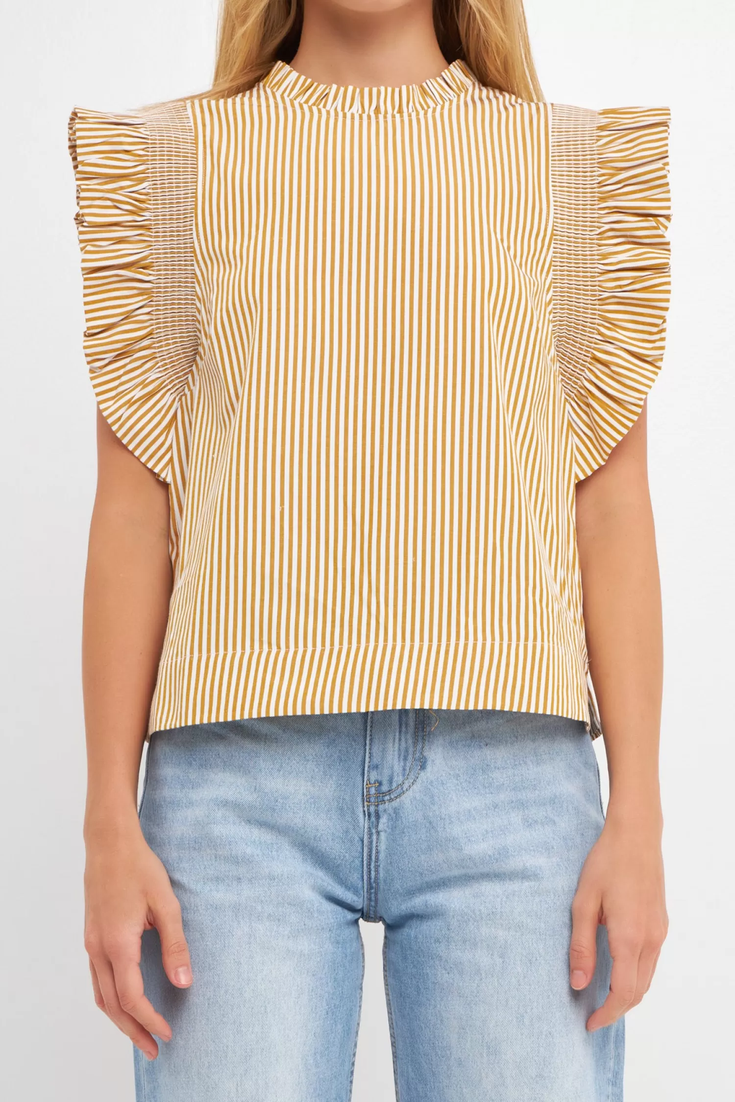 Cheap Striped Ruffled Top Tops | Frills And Thrills