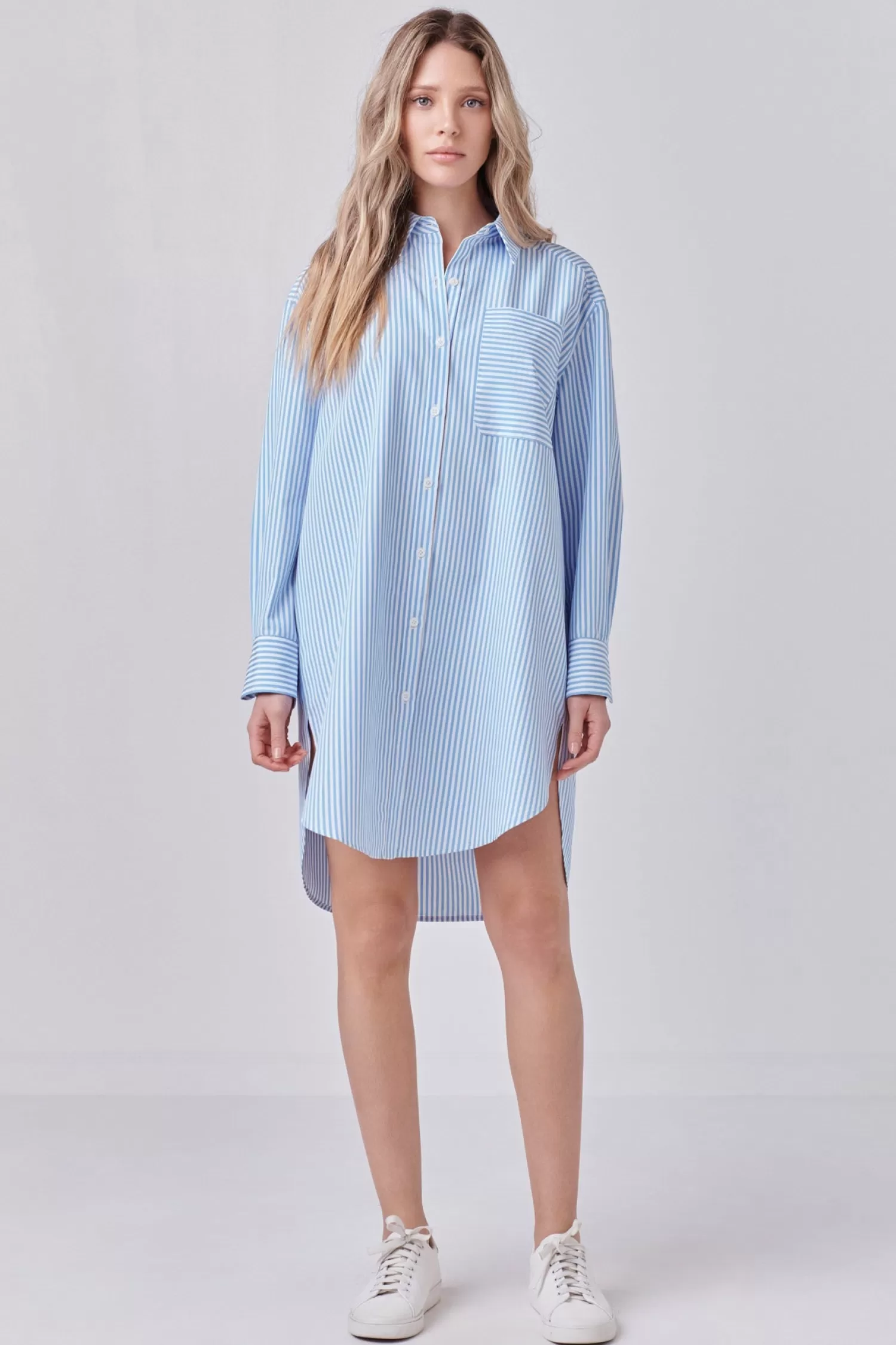 Online Striped Shirt Dress Office Chic | Mini Dresses