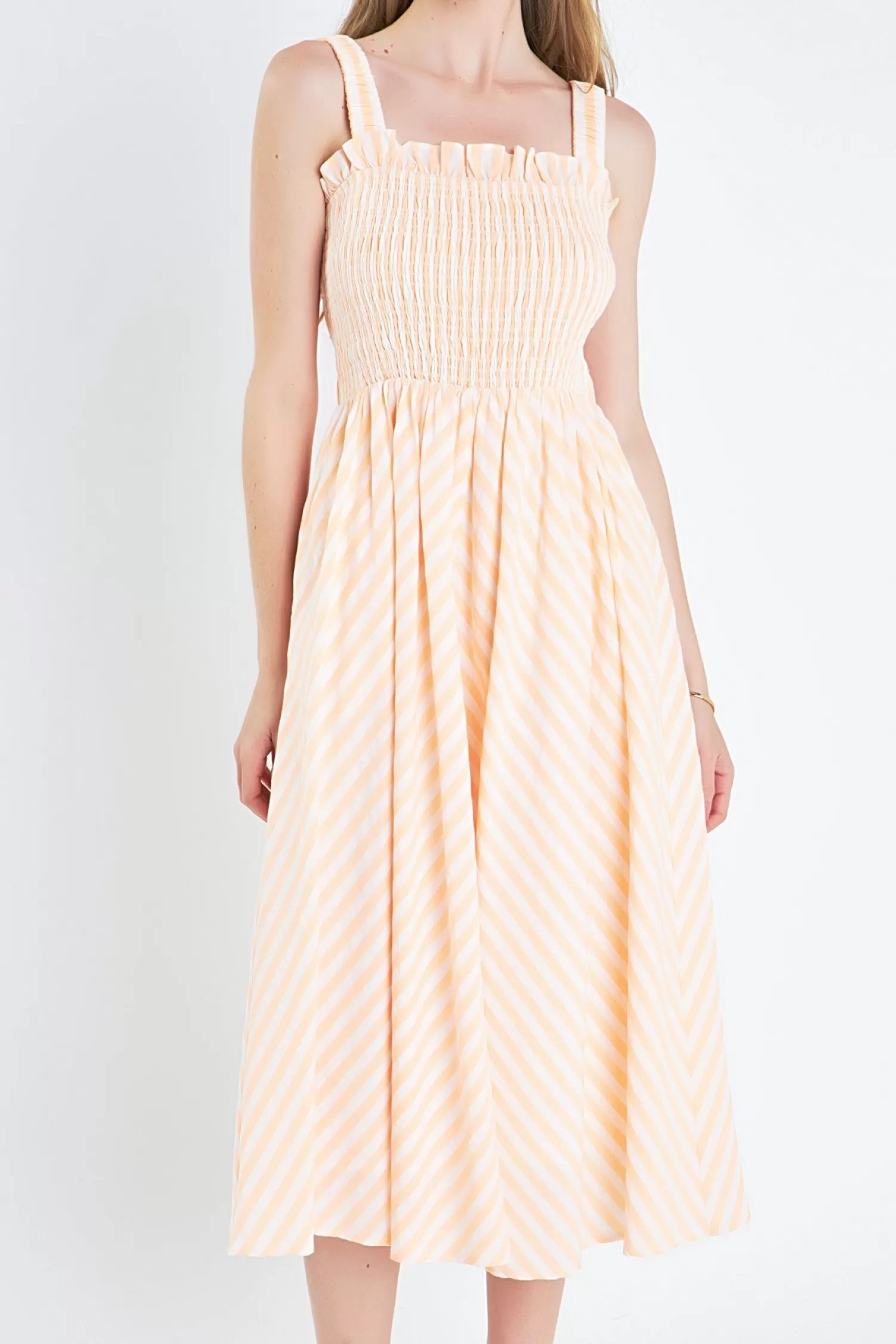 Online Striped Smocked Midi Dress Date Night Dreams | Bridal Shower Glam