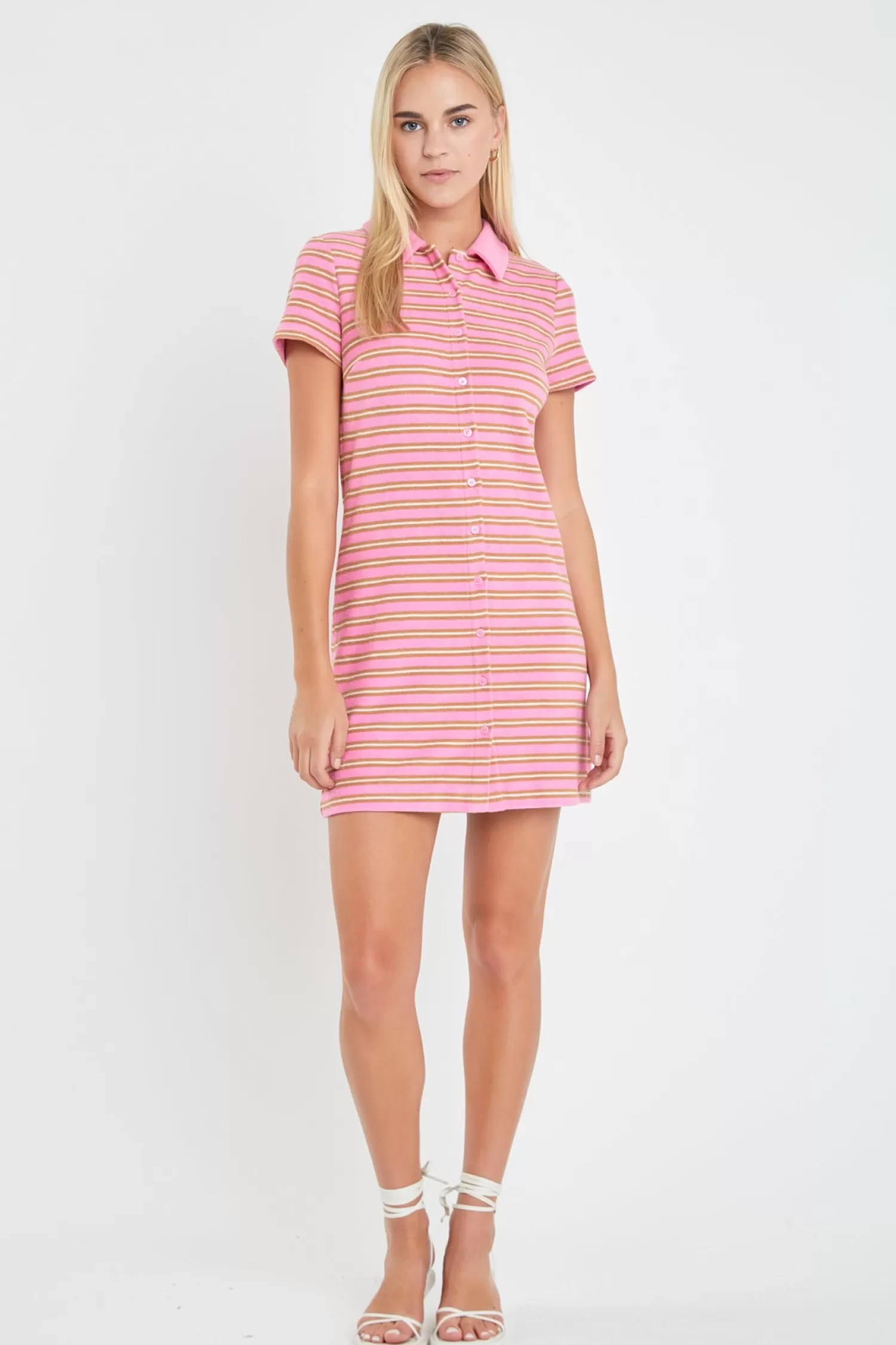 Online Terry Striped Polo Dress Mini Dresses | Stripe Wonders