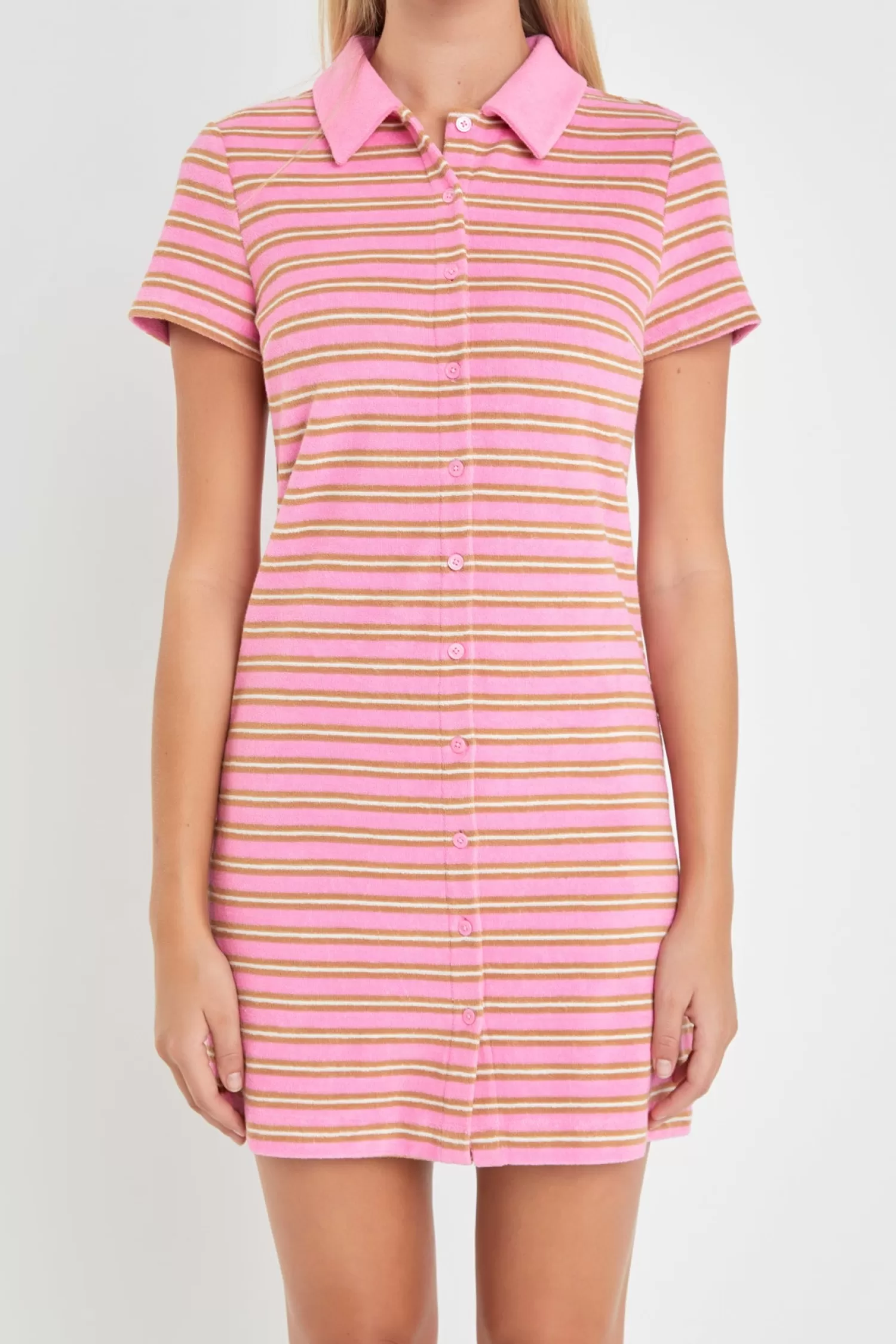 Online Terry Striped Polo Dress Mini Dresses | Stripe Wonders