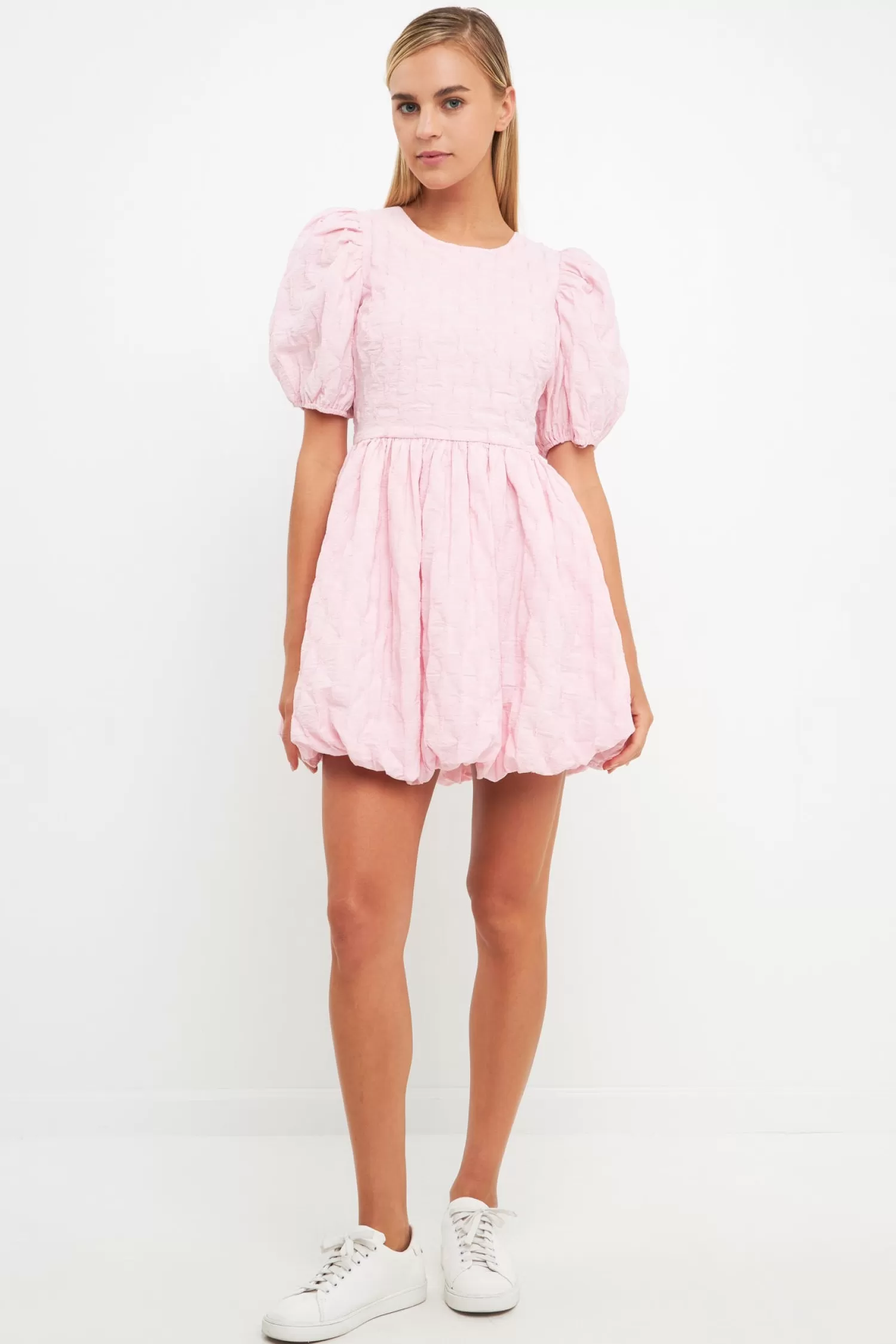 Sale Textured Balloon Mini Dress Date Night Dreams | Mini Dresses