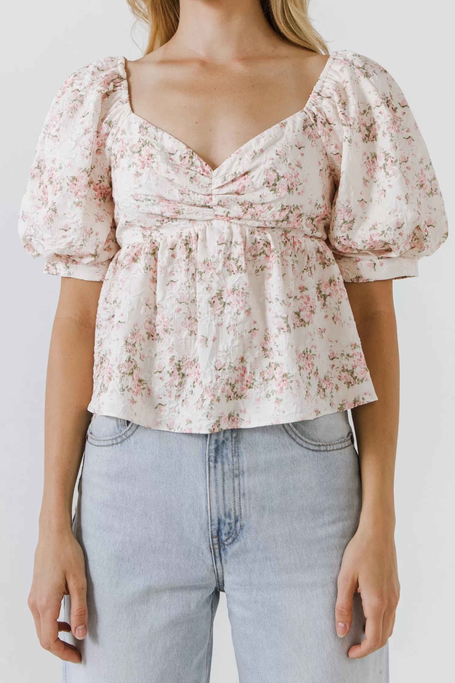 Online Textured Floral Top Wanderlust Wardrobe | Tops