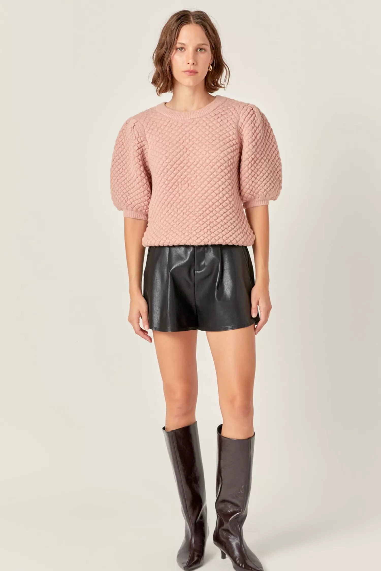 Best Sale Textured Puff Sweater Puff Sleeve Perfection | Best Sellers