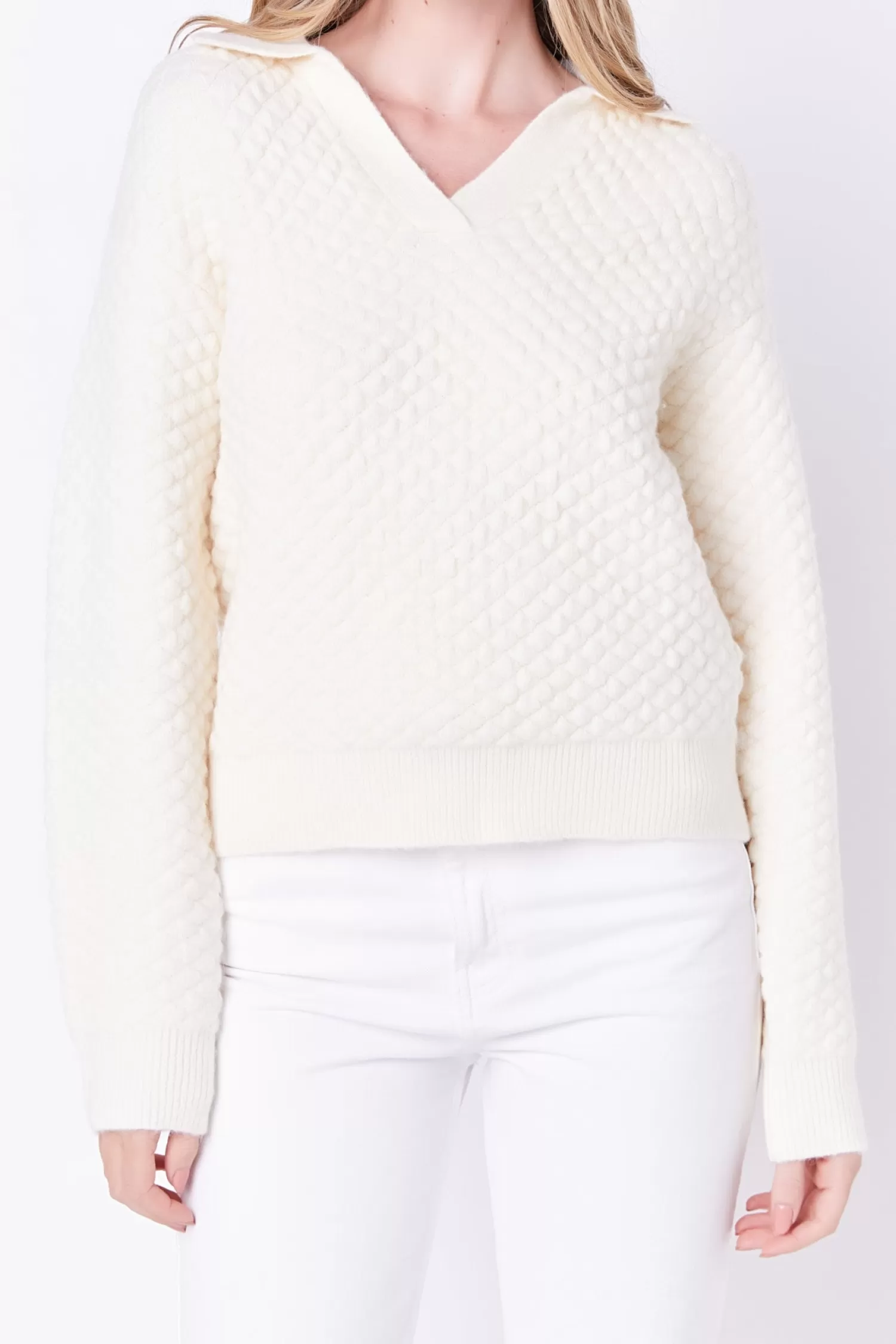 Best Sale Textured V-neckline Sweater Sweaters & Knits | Sweater Season