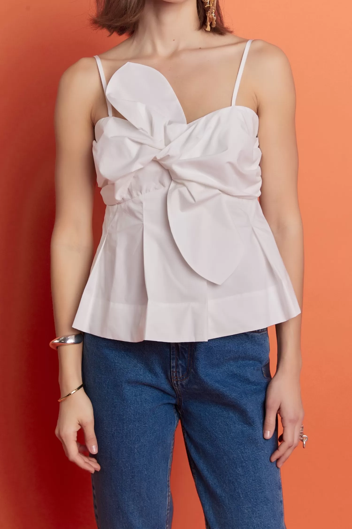 Discount Tie Sleeveless Peplum Top Tops