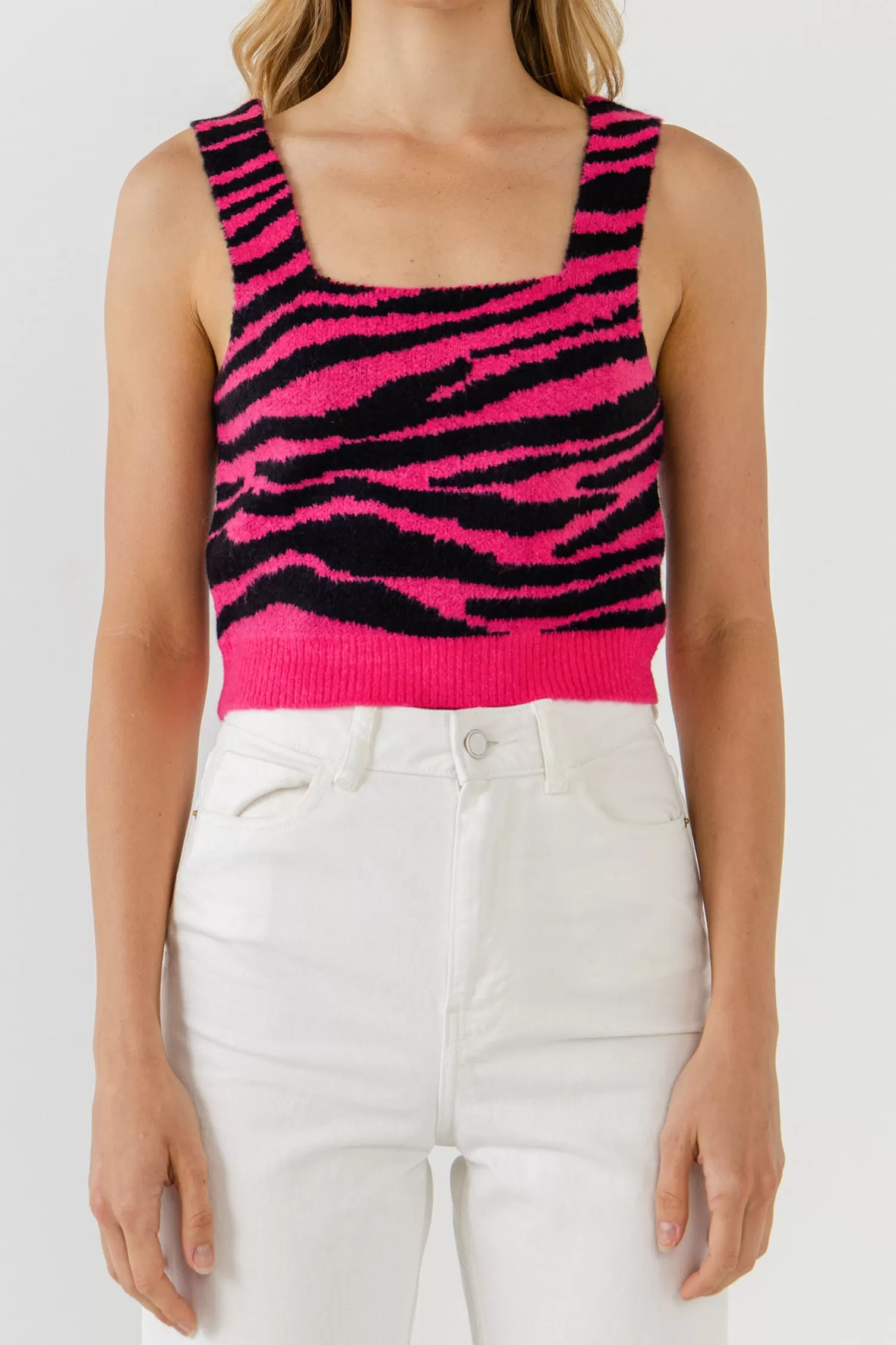 Best Tiger Knit Tank Top Night Out | Sweaters & Knits