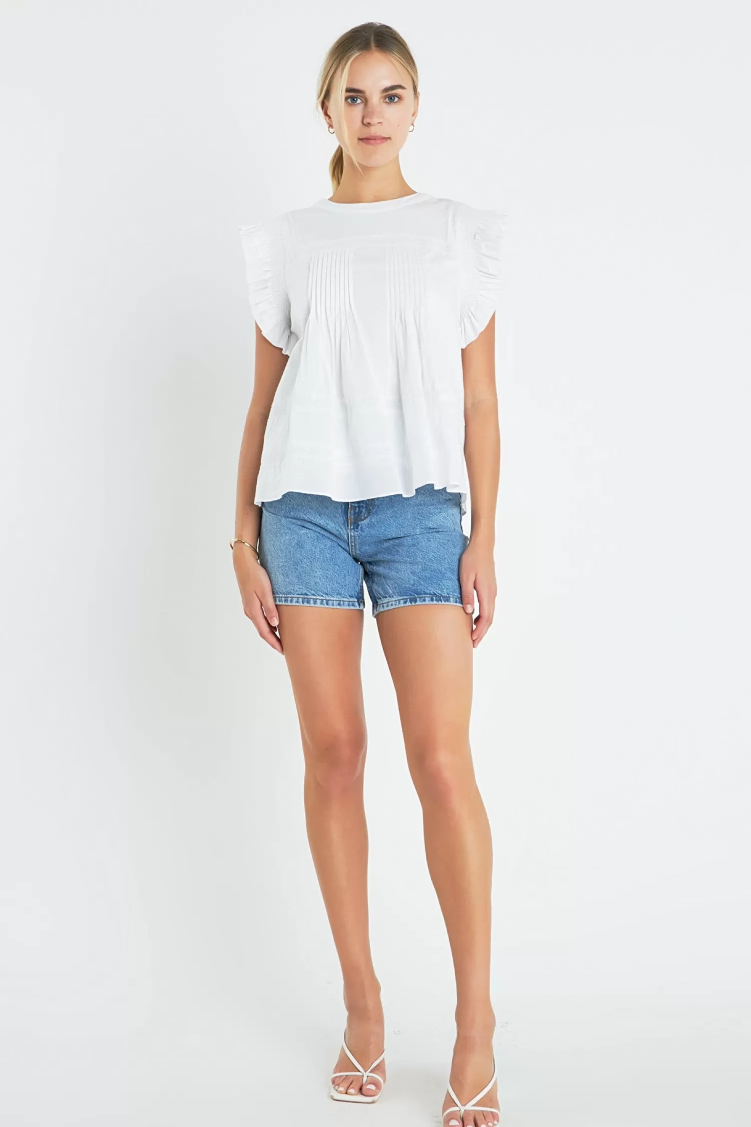 Outlet Trim Detail Ruffled Top Frills And Thrills | Night Out