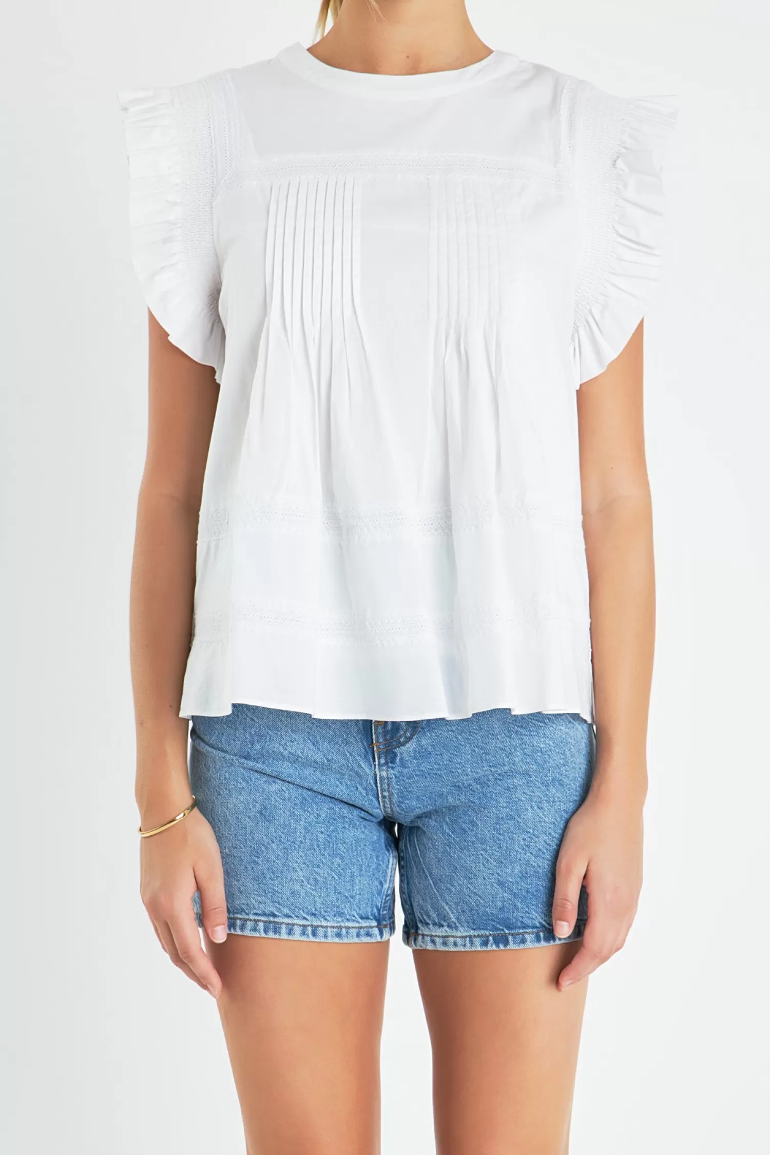 Outlet Trim Detail Ruffled Top Frills And Thrills | Night Out