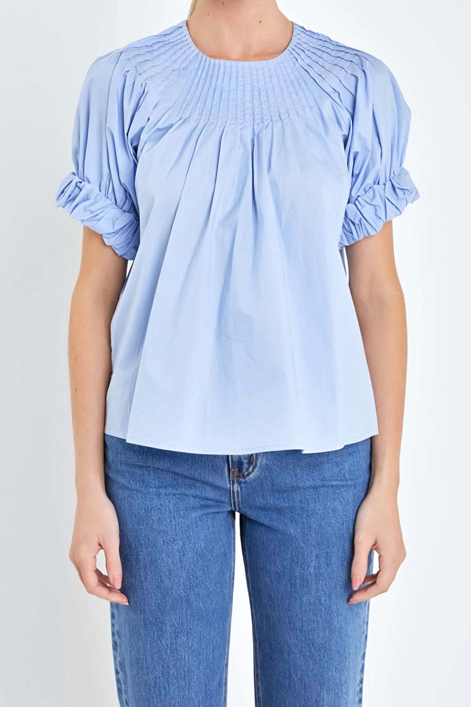 Store Tuck Detail Blouse Puff Sleeve Perfection | Tops