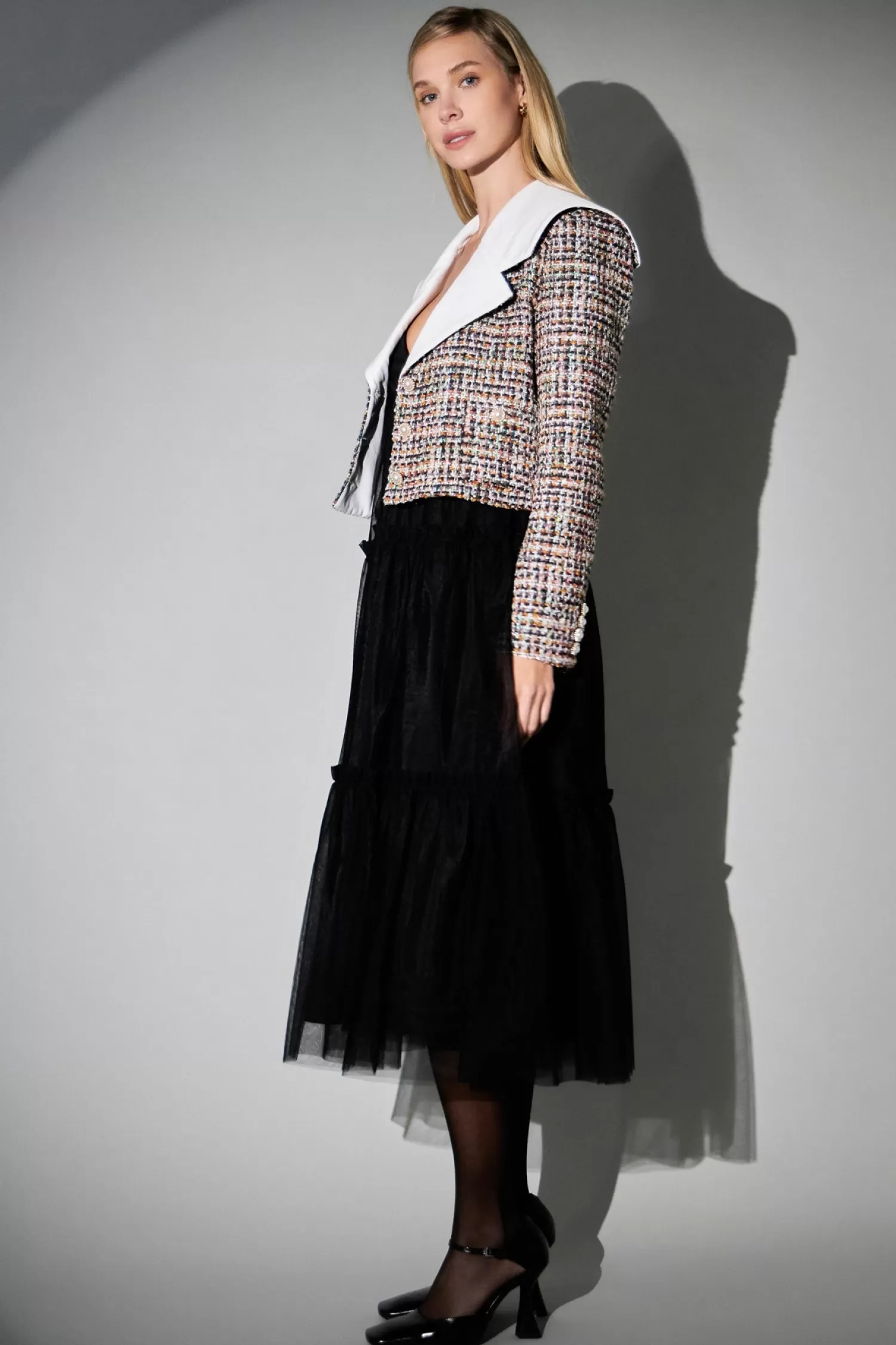 Outlet Tweed Jacket with Sailor Collar Best Sellers | Jackets & Coats