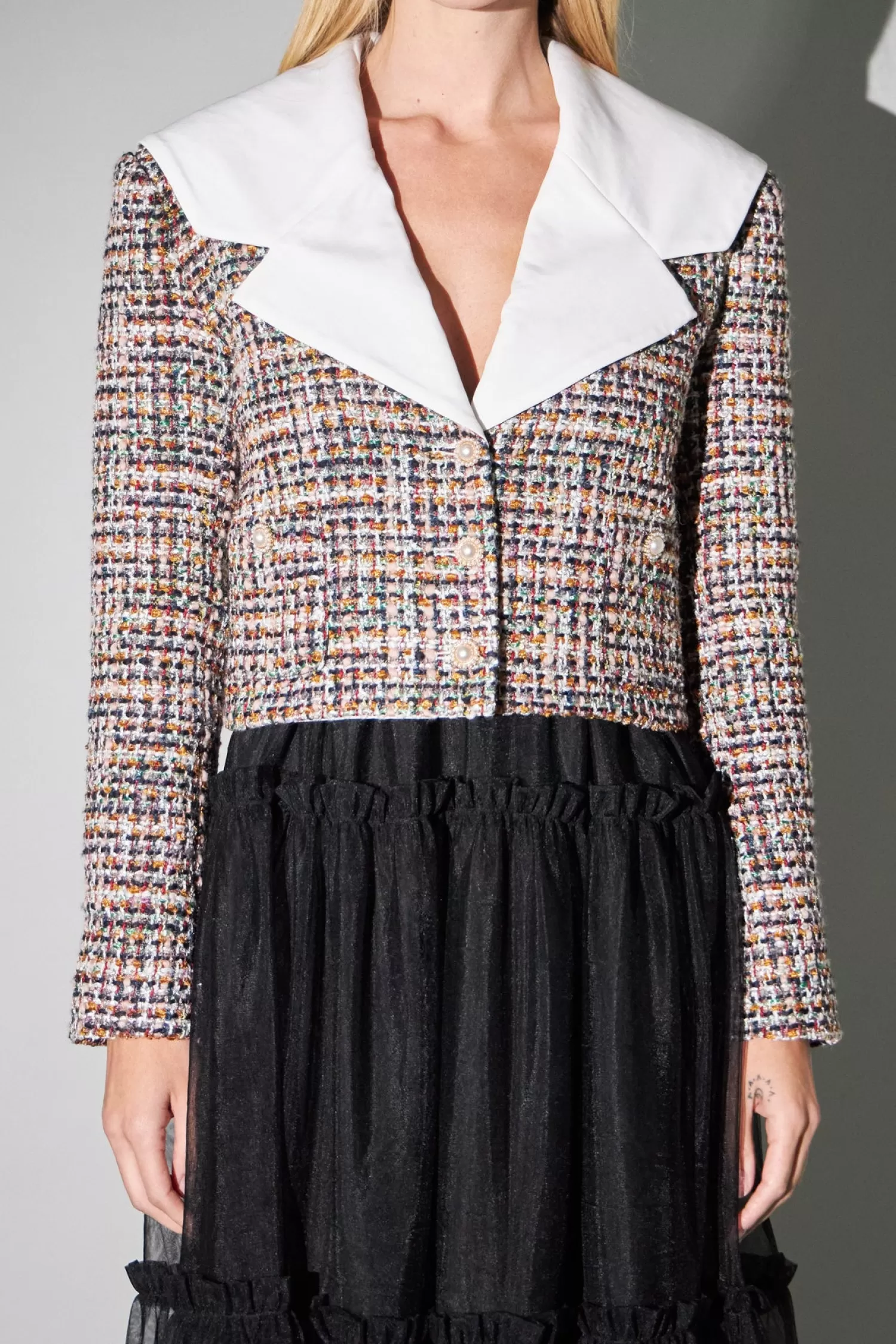 Outlet Tweed Jacket with Sailor Collar Best Sellers | Jackets & Coats