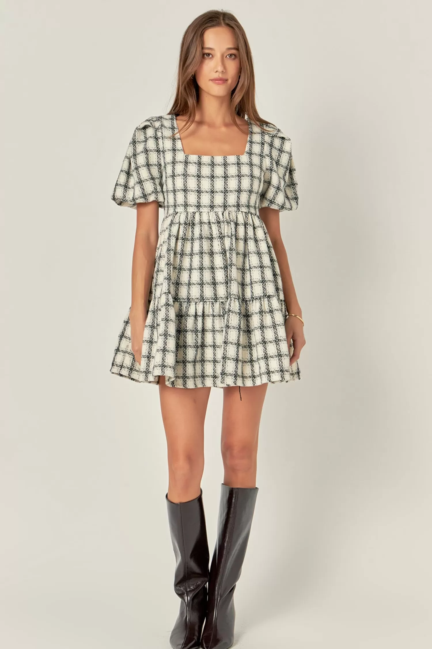 Flash Sale Tweed Mini Gingham Dress Mini Dresses | Lounge & Casual