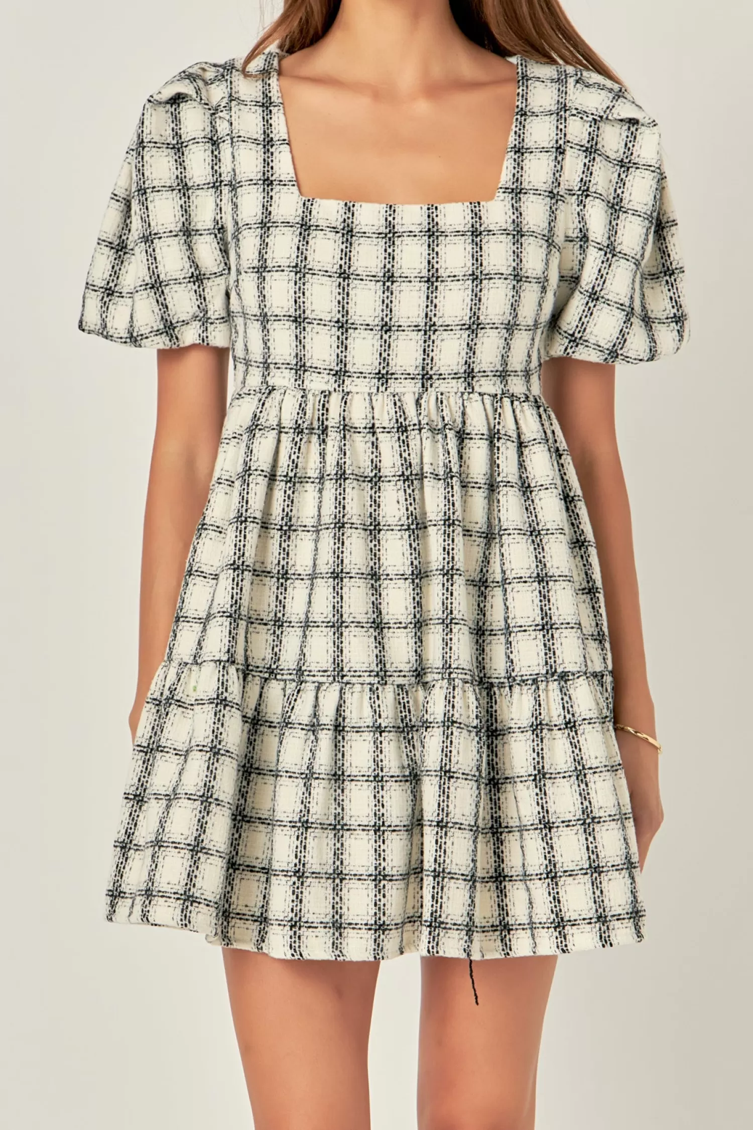 Flash Sale Tweed Mini Gingham Dress Mini Dresses | Lounge & Casual