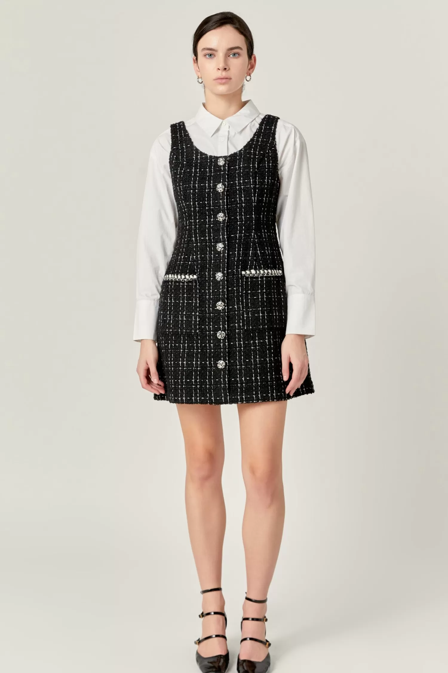 Online Tweed Sleeveless Mini Dress Mini Dresses | Dresses