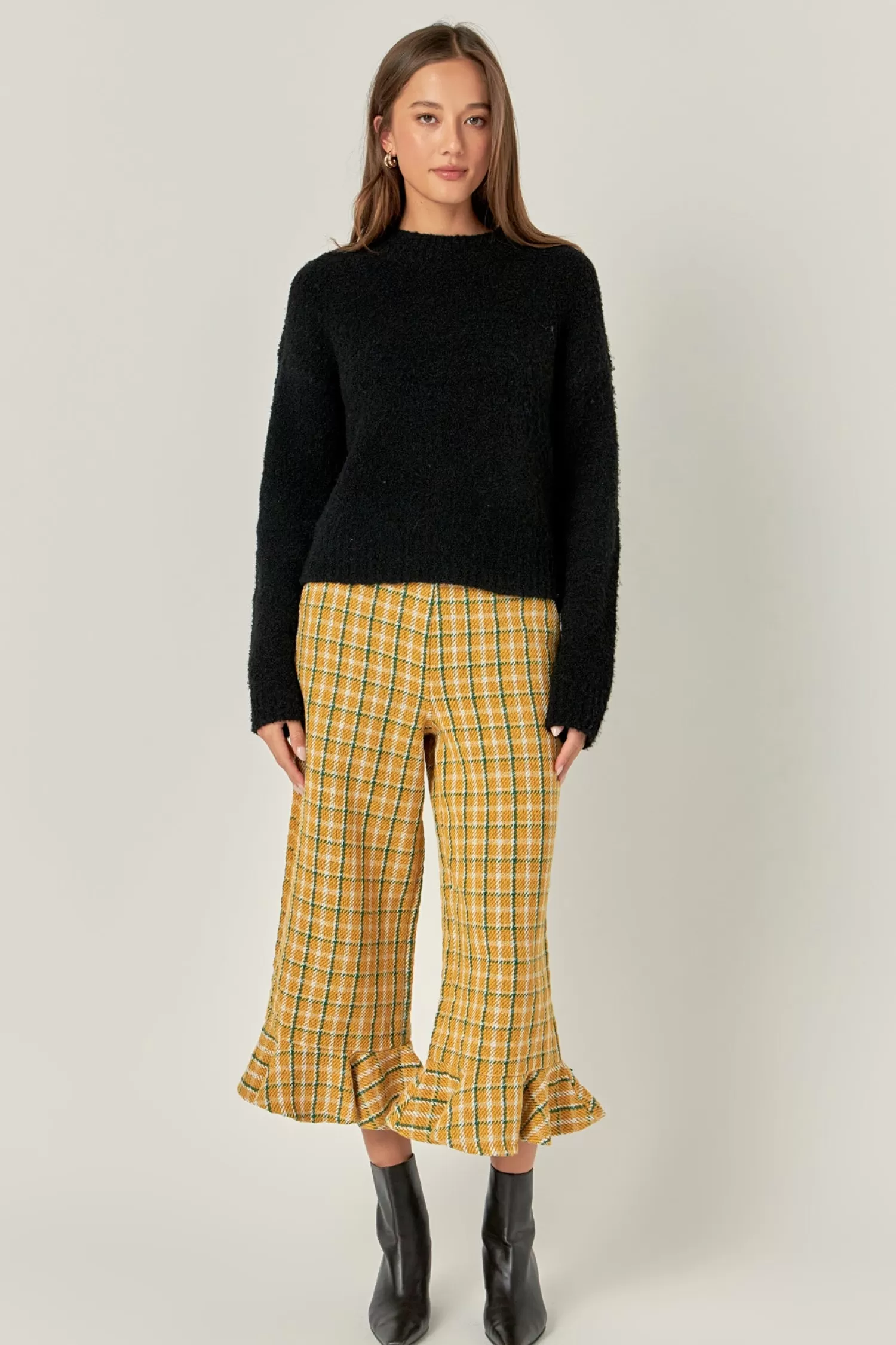 Sale Tweed Wide Leg Culotte Pants Pants | Bottoms