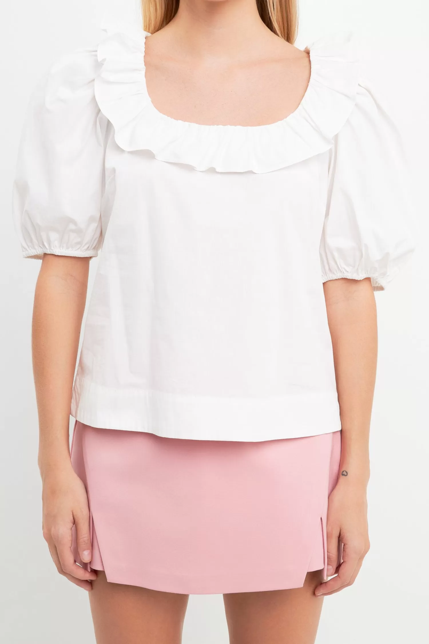 Flash Sale U-neckline Puff Sleeve Top Frills And Thrills | Puff Sleeve Perfection