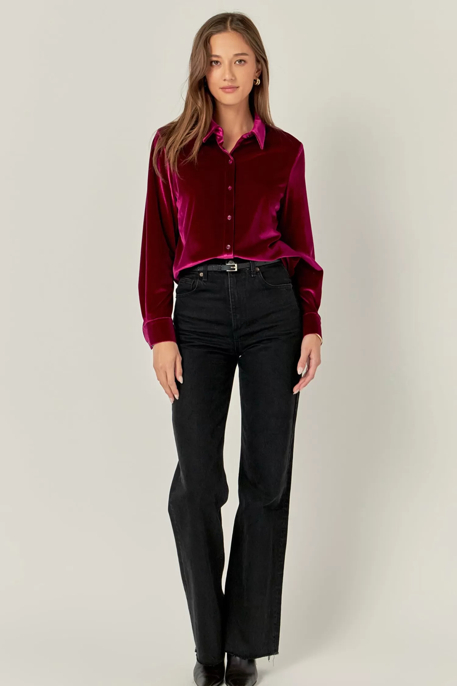 Hot Velvet Classic Shirt Tops