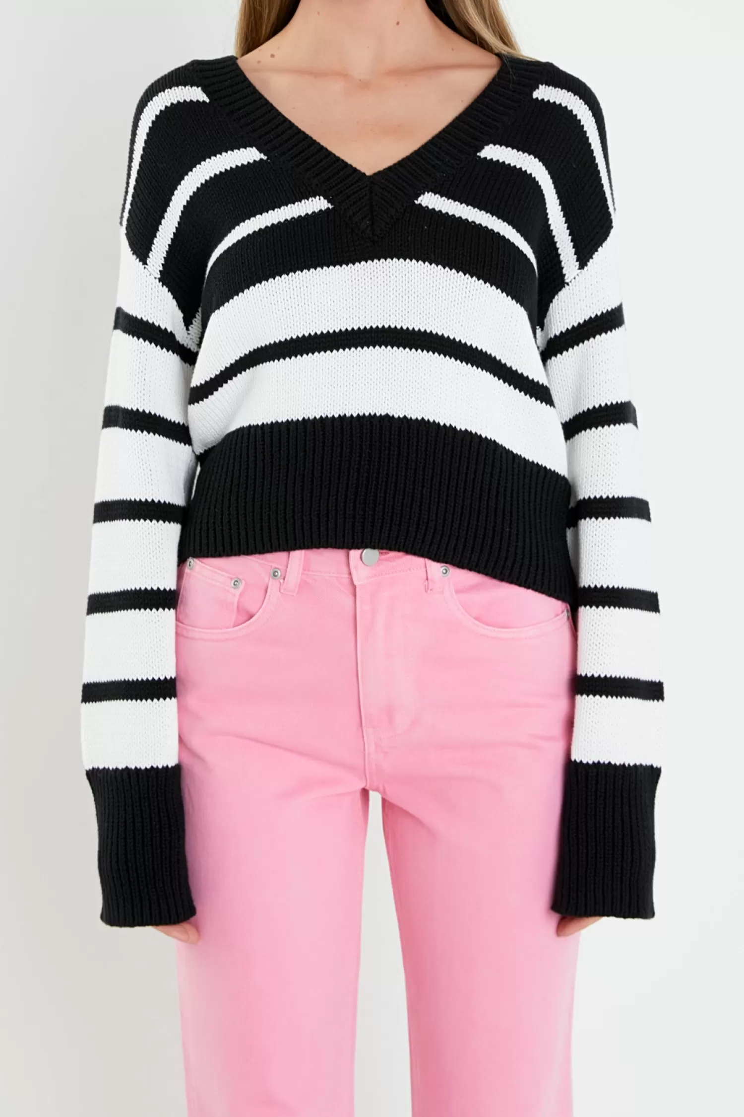 Clearance V-neck Striped Sweater Stripe Wonders | Sweaters & Knits