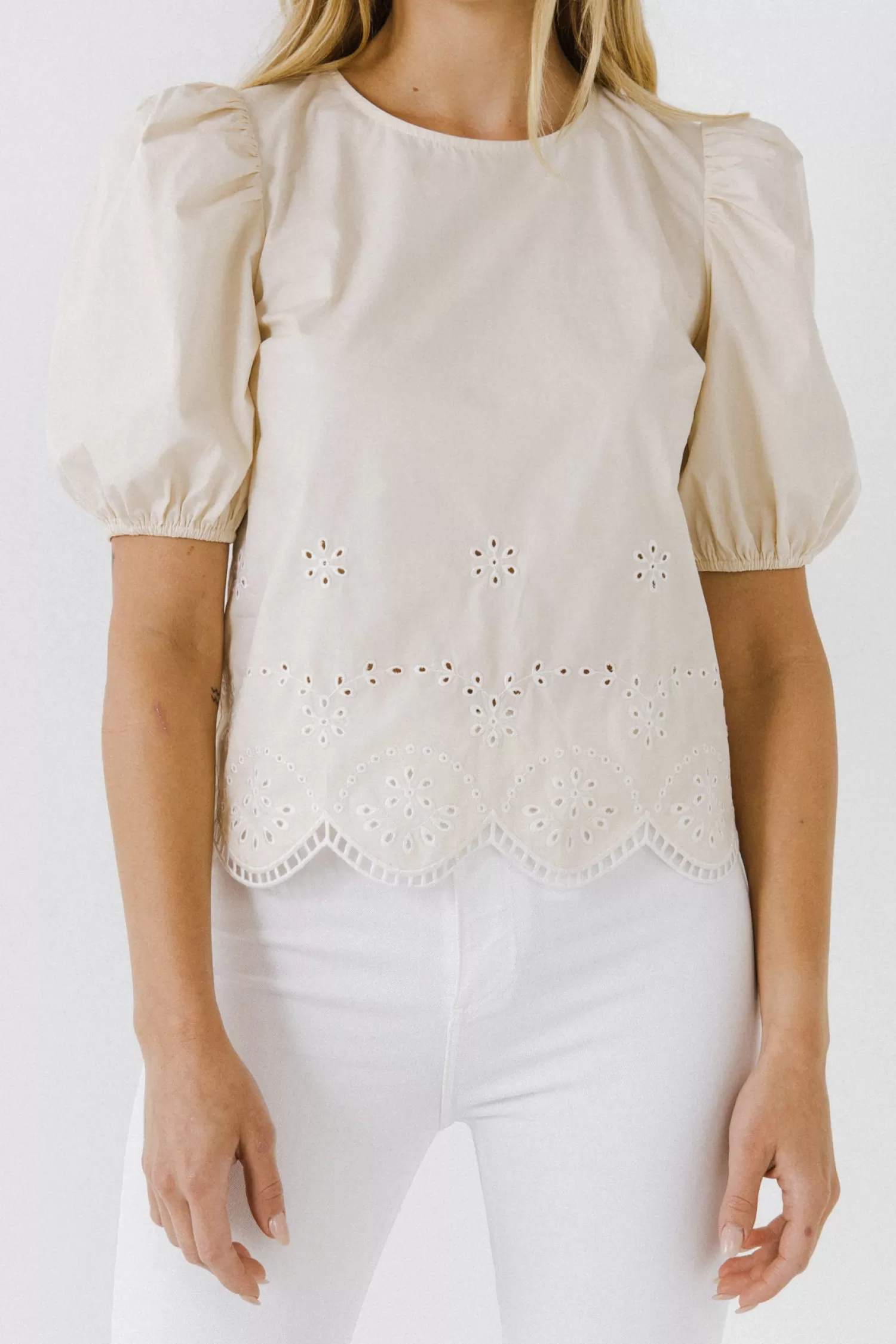 Store Women Woven Embroidered Blouse Tops