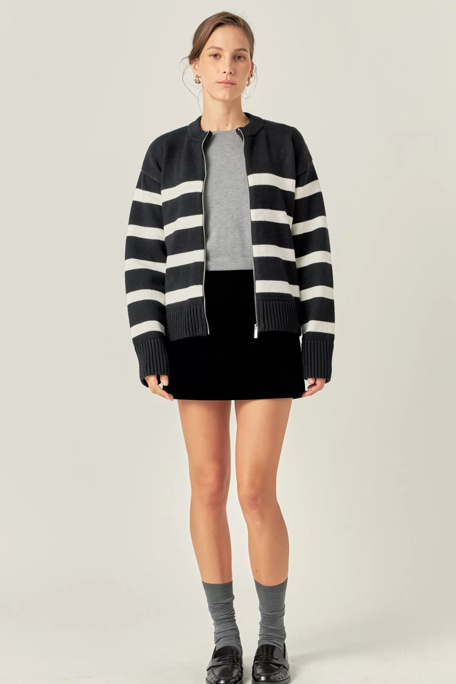 Best Sale Zip Up Striped Sweater Sweaters & Knits | Sweater Season