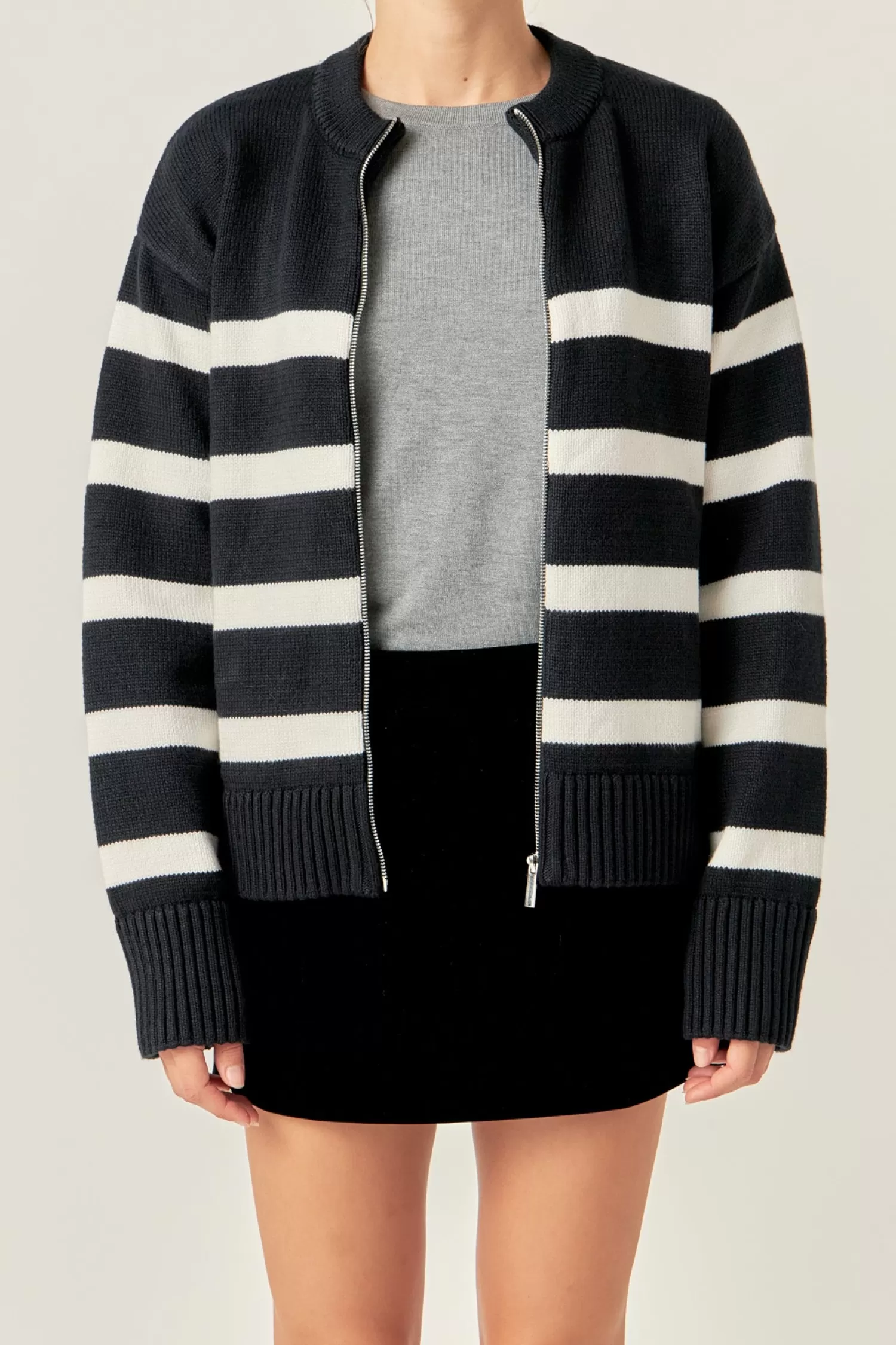 Best Sale Zip Up Striped Sweater Sweaters & Knits | Sweater Season